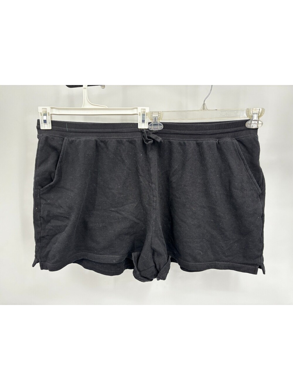 Old Navy Womens Sweatshorts Black Drawstring Pockets Casual Cotton Blend Size 3X